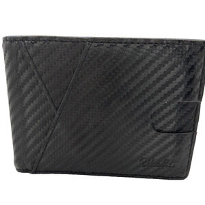 Black and Blue Zitahli Slim Wallet Men Faux Carbon Fiber- Pre-owned
